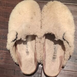 Papillio Women's Cream Shearling Slippers 38
